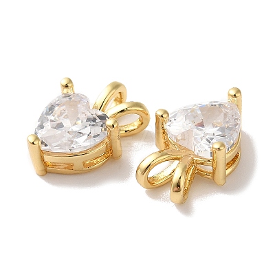 Rack Plating Brass Pave Cubic Zirconia Charms KK-O142-41G-1