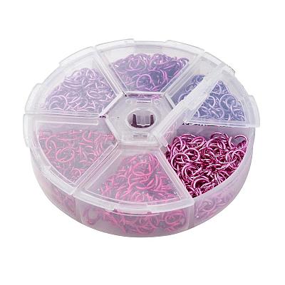 6 Colors Aluminum Wire Open Jump Rings ALUM-X0001-01C-1