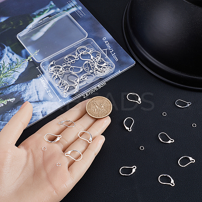 40Pcs Brass Leverback Earring Findings FIND-BBC0003-17-1