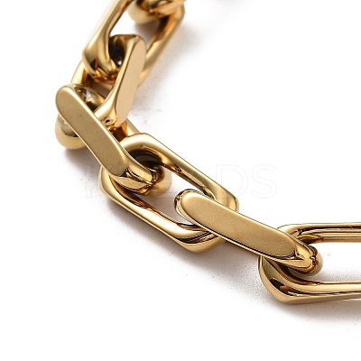 Ion Plating(IP) 304 Stainless Steel Paperclip Chains Bracelets BJEW-K240-06G-1
