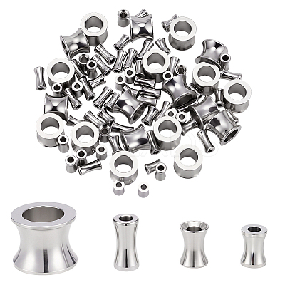 80Pcs 4 Styles 201 Stainless Steel Beads STAS-AR0002-57-1