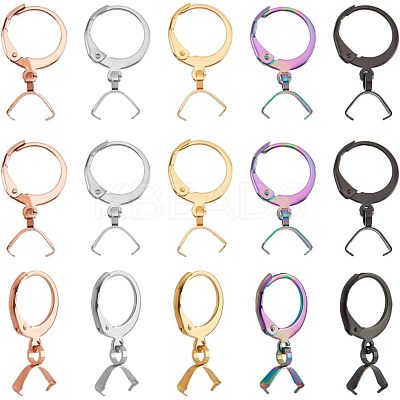 45Pcs 5 Colors 304 Stainless Steel Leverback Earring Finding STAS-NB0001-74-1