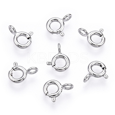 Rhodium Plated 925 Sterling Silver Spring Ring Clasps LS-STER-T004-81A-P-1