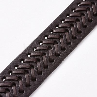 Vintage Cowhide Leather Braided Cord Bracelet for Men LS-BJEW-A039-02B-1