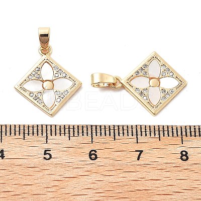 Brass Micro Pave Cubic Zirconia Pendants KK-L222-016G-1