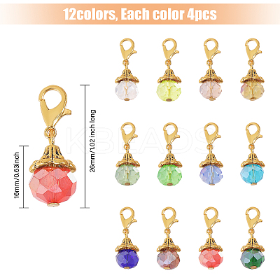 Glass Pendant Decorations HJEW-GL00007-1