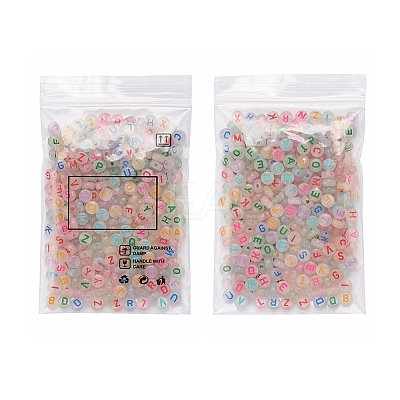 300Pcs Luminous Acrylic Beads MACR-YW0001-40-1