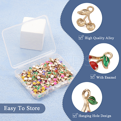 60Pcs 6 Colors Alloy Enamel Charms FIND-TA0002-31-1