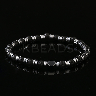 Bohemian Style Natural Lava Rock Beads Stretch Beads for Women Men CZ0038-1