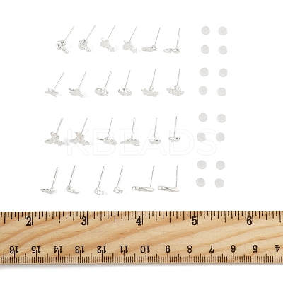 12Pairs 12 Styles Alloy Stud Earrings EJEW-FS0001-29-1