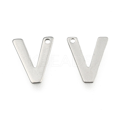 Tarnish Resistant 304 Stainless Steel Letter Charms LS-STAS-O072-V-1