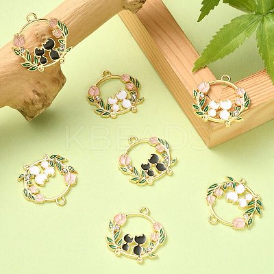 20Pcs 2 Colors Alloy Enamel Pendants ENAM-CJ0004-20-1