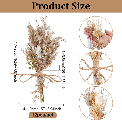 12Pcs Mini Dried Flower Bouquet AJEW-WH0696-530-1