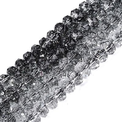 Crackle Transparent Glass Beads Strands GLAA-N068-03A-01-1