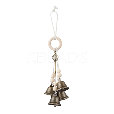 Iron Bell & Alloy Key Pendant Decorations HJEW-JM03587-1