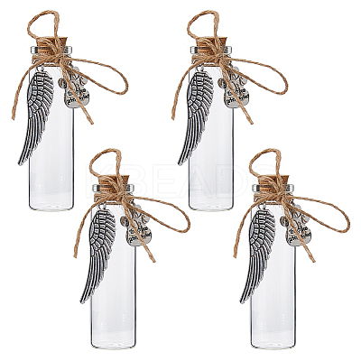 4Pcs Transparent Glass Empty Bottles AJEW-FH00032-1