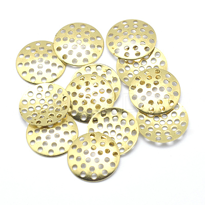Brass Finger Ring/Brooch Sieve Findings KK-K184-37C-B-02-RS-1
