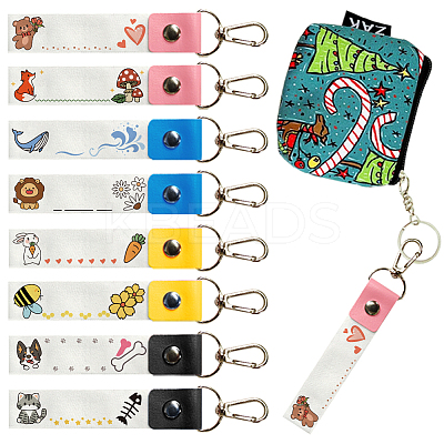PU Leather & Cotton Name Marker Keychain AJEW-WH0514-001-1