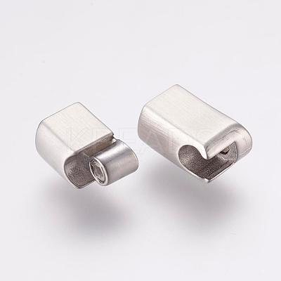 Tarnish Resistant 304 Stainless Steel Magnetic Clasps with Glue-in Ends STAS-K145-31P-1