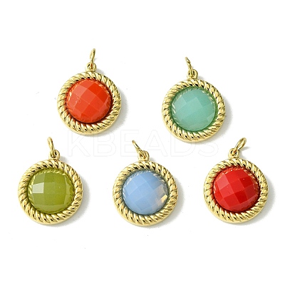 Ion Plating(IP) Real 14K Gold Plated 304 Stainless Steel with Glass Pendant FIND-Z028-32G-1