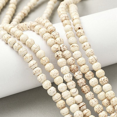 Synthetic Magnesite Beads Strands G-R016-A01-6mm-1
