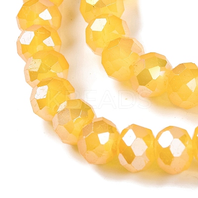 Baking Electroplate Glass Beads Strands DGLA-A039-J8mm-B13-1