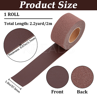 2M PVC Imitation Leather Ribbons SRIB-WH0011-125C-05-1
