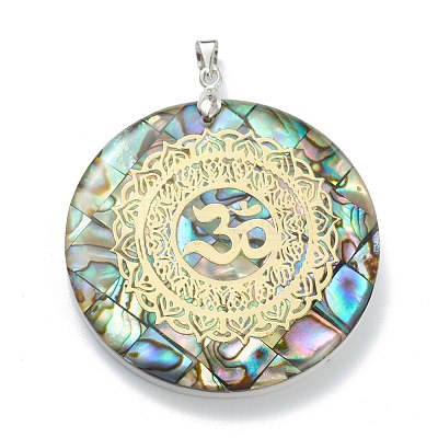 Natural Abalone Shell/Paua Shell Pendants SSHEL-L019-03P-1