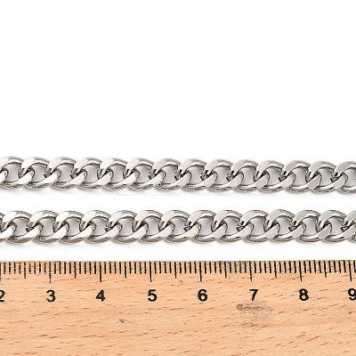 304 Stainless Steel Cuban Link Chain Necklaces for Women Men NJEW-G161-02P-1