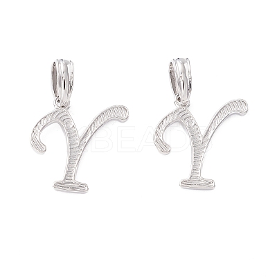 Rack Plating Eco-Friendly Brass Letter Pendants KK-K265-02P-Y-1