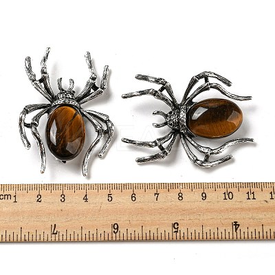 Dual-use Items Alloy Pave Jet Rhinestone Spider Brooch JEWB-C026-07G-AS-1