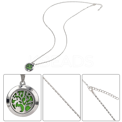 1Pc Stainless Steel Open Cuff Bangles & 1Pc Stainless Steel Pendant Neclace AJEW-SC0004-06E-1