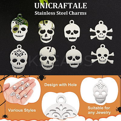 16Pcs 4 Styles 201 & 304 Stainless Steel Charms STAS-UN0060-22-1