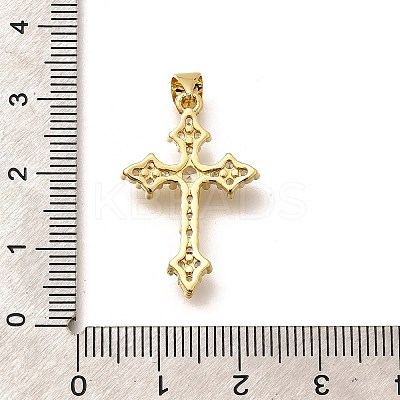 Rack Plating Brass Micro Pave Cubic Zirconia Pendants KK-L226-005G-02-1