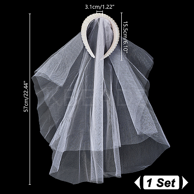 Alloy & Plastic Imitation Pearls Hair Bands AJEW-WH0554-63-1