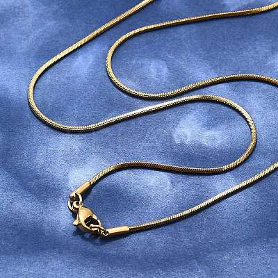 304 Stainless Steel Snake Chain Necklace Making STAS-P045-18G-1