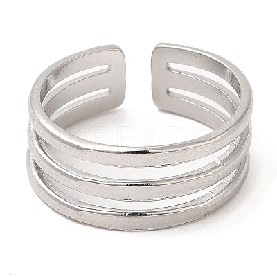Non-Tarnish 304 Stainless Steel Open Cuff Rings RJEW-K245-84P-1
