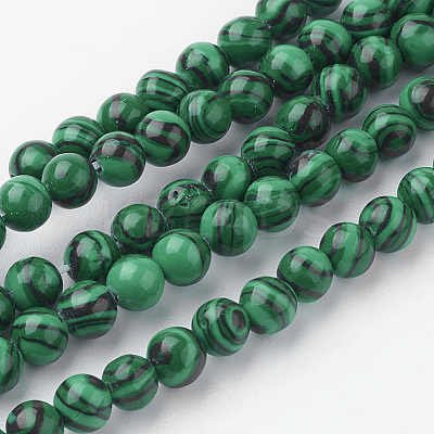 Synthetic Malachite Bead Strands G-G735-70-4mm-1