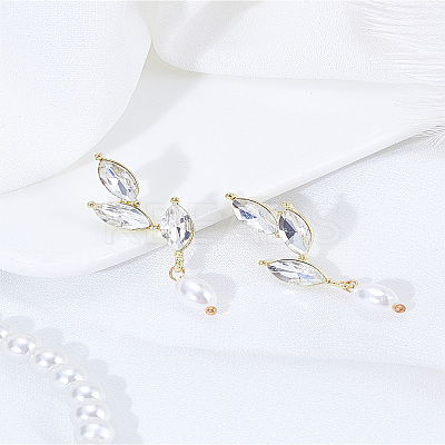1 Pair Brass Stud Earrings EJEW-LP0007-081-1