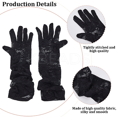 Polyester Long Lace Gloves AJEW-WH20011-94A-1