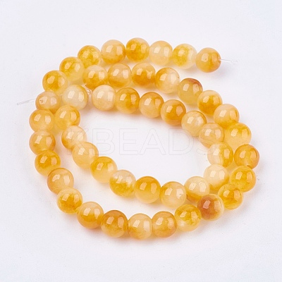 Two Tone Natural White Jade Bead Strands G-R165-8mm-M1-1