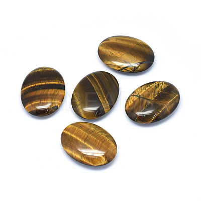 Natural Tiger Eye Oval Palm Stone G-P415-52-1