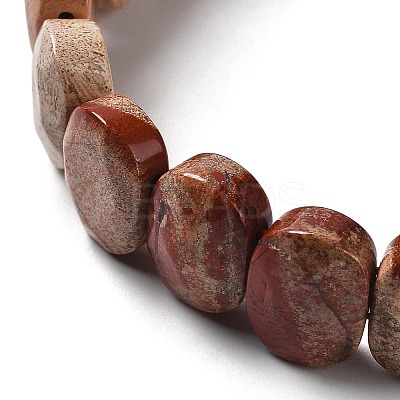 Natural Brecciated Jasper Beaded Stretch Bracelet G-E010-01-04-1