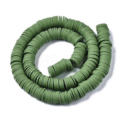 Flat Round Handmade Polymer Clay Beads CLAY-R067-10mm-43-1