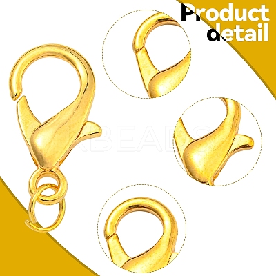 100Pcs 5 Styles Zinc Alloy Lobster Claw Clasps FIND-YW0006-16-1