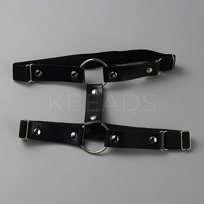 Imitation Leather with Alloy Garter Leg Ring AJEW-WH0513-67A-1