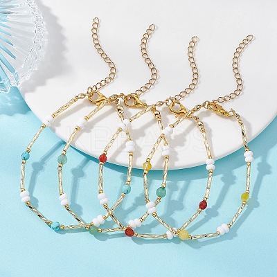 4Pcs Glass Seed Beaded Bracelets for Women BJEW-MZ00261-1