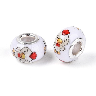 Opaque Resin European Beads RPDL-T004-01N-1