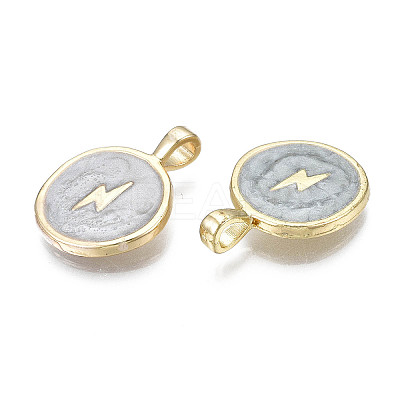 Rack Plating Alloy Enamel Pendants ENAM-T012-09-1