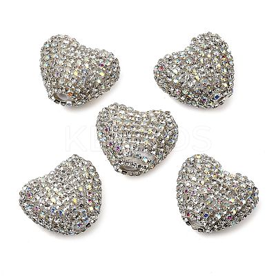 Sparkling Acrylic Heart Beads with Rhinestone Embellishment LS-OACR-NH0001-02B-07-1